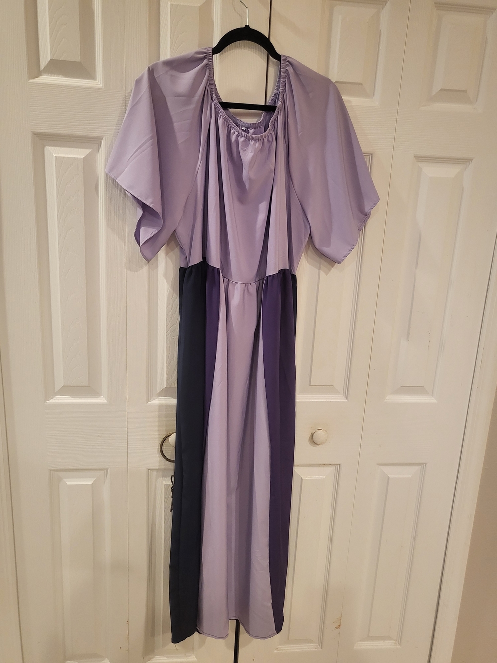 Plus Size 4XL Gothic Renaissance Peasant Dress Costume Purple Navy